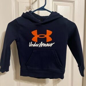 Under Armour Kids Navy Hoodie with Orange Logo
